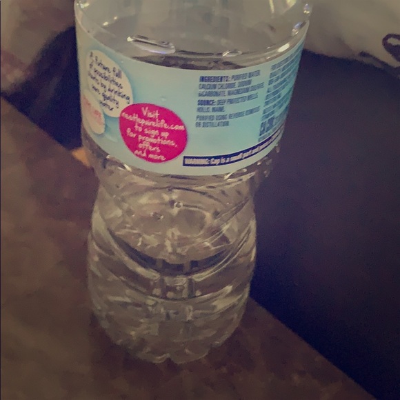 Half drank water bottle